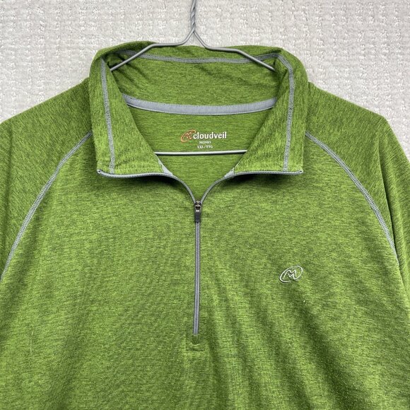 Cloudveil 1/4 Zip Pullover Mens 2XL Forest Green Long Sleeve Base layer Ski/Hike - Picture 5 of 13